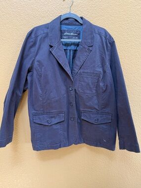 Eddie Bauer Navy Cotton Blazer Jacket - 22W - 2X-3X